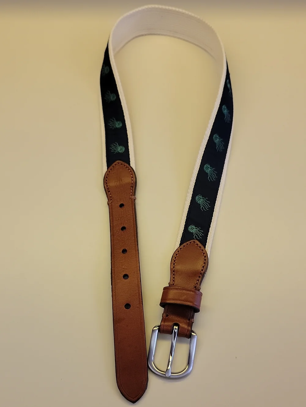 J. CREW CREWCUTS NAVY JELLYFISH RIBBON BOYS LARGE BELT